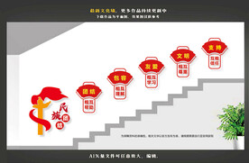 楼梯民族团结文化墙