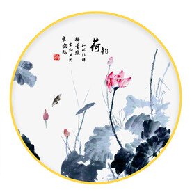 荷花 圆形画