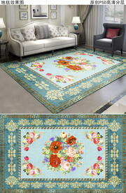 欧式复古花纹地毯