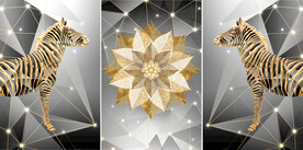 晶瓷画 抽象画 斑马