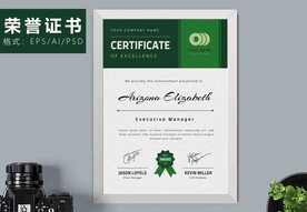 荣誉证书时尚竖版证书