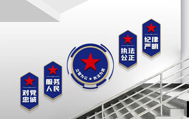 公安局楼梯警营文化墙