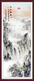 竖幅山水画