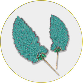 晶瓷画 羽毛 鱼