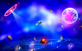 梦幻星空儿童房背景墙