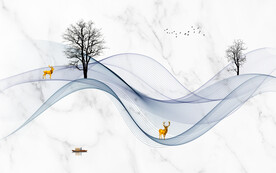 晶瓷画线条抽象画大理石纹