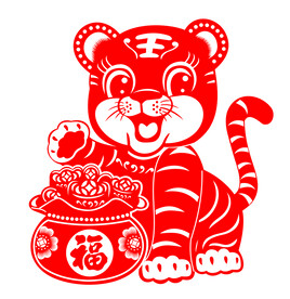 虎年窗花剪纸