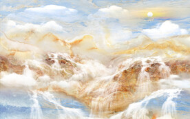 晶瓷画抽象画山水风景大理石纹理