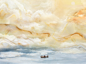 晶瓷画山水风景大理石纹