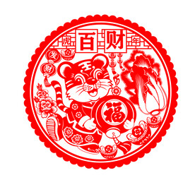 虎年窗花剪纸