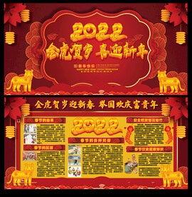 2022虎年春节展板