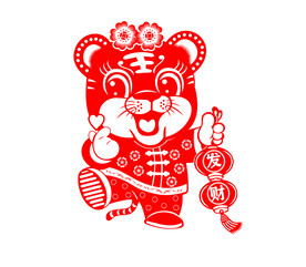 虎年窗花剪纸
