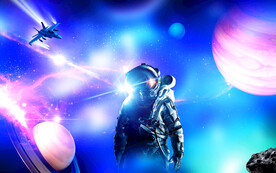 巨幅星空飞船宇航员