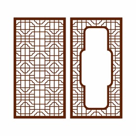 中式矢量雕花花纹