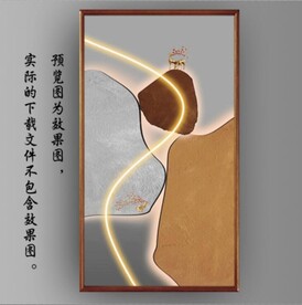 光影麋鹿山水玄关装饰画