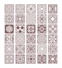 中式矢量雕花花纹