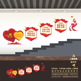 社会主义核心价值观楼梯文化墙