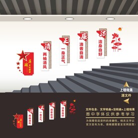 廉政文化楼梯文化墙