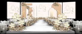香槟色秋色婚礼主舞台效果图图片