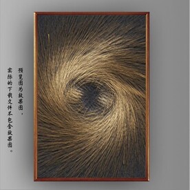 棕色螺旋线条纹理装饰无框画