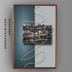 抽象金色几何纹理装饰无框画