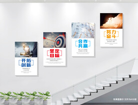 楼梯企业文化标语展板