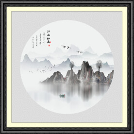 圆形山水画