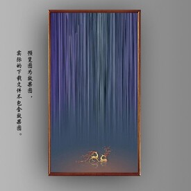 光影抽象麋鹿风景装饰无框画