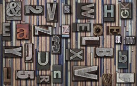 木板3D英文字母餐厅工装背景墙