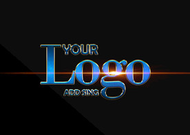 蓝色金属logo样机