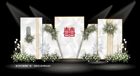 白绿色婚礼效果图