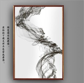 新中式黑白水墨烟雾玄关装饰画