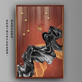 抽象丝绸麋鹿风景玄关装饰画