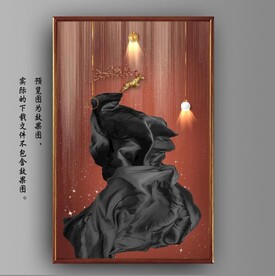 抽象丝绸麋鹿风景玄关装饰画
