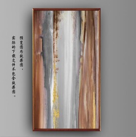 抽象金色油画玄关装饰画