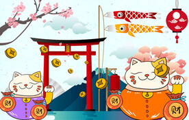 日本料理寿司工装背景墙画