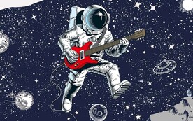 星空宇航员卡通背景墙