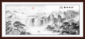 黑白山水画