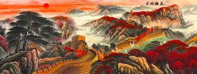 迎客松长城山水