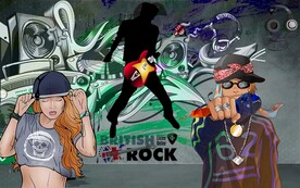 音乐摇滚涂鸦工装背景墙