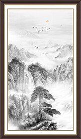 竖幅山水画