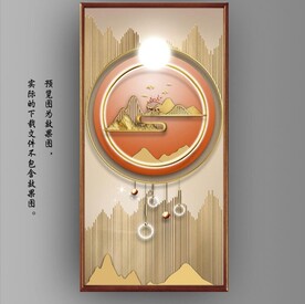 光影抽象几何麋鹿风景玄关装饰画