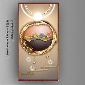 光影抽象几何麋鹿风景玄关装饰画