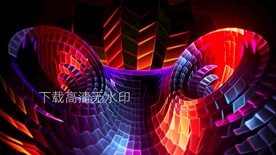 抽象炫彩多边形图形动画舞台视频