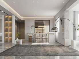 现代简约客厅背景墙空场景