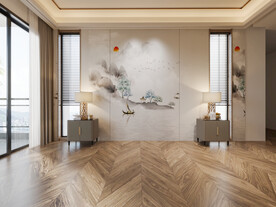 中式卧室背景墙