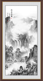 竖幅水墨画