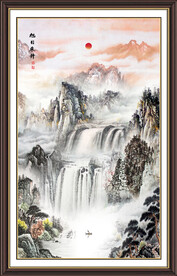 竖幅山水画