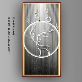 光影抽象麋鹿玄关装饰画