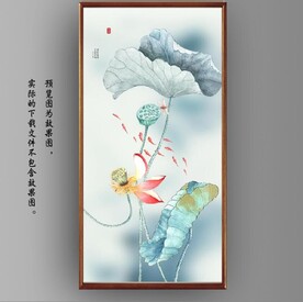 新中式水墨荷花国画装饰画